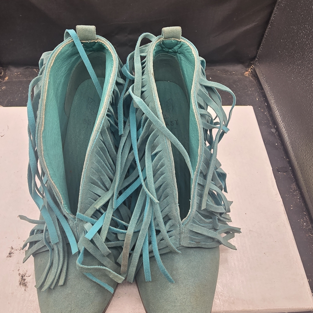 BEAST FASHION Turquoise‎ Fringe Ankle Boots